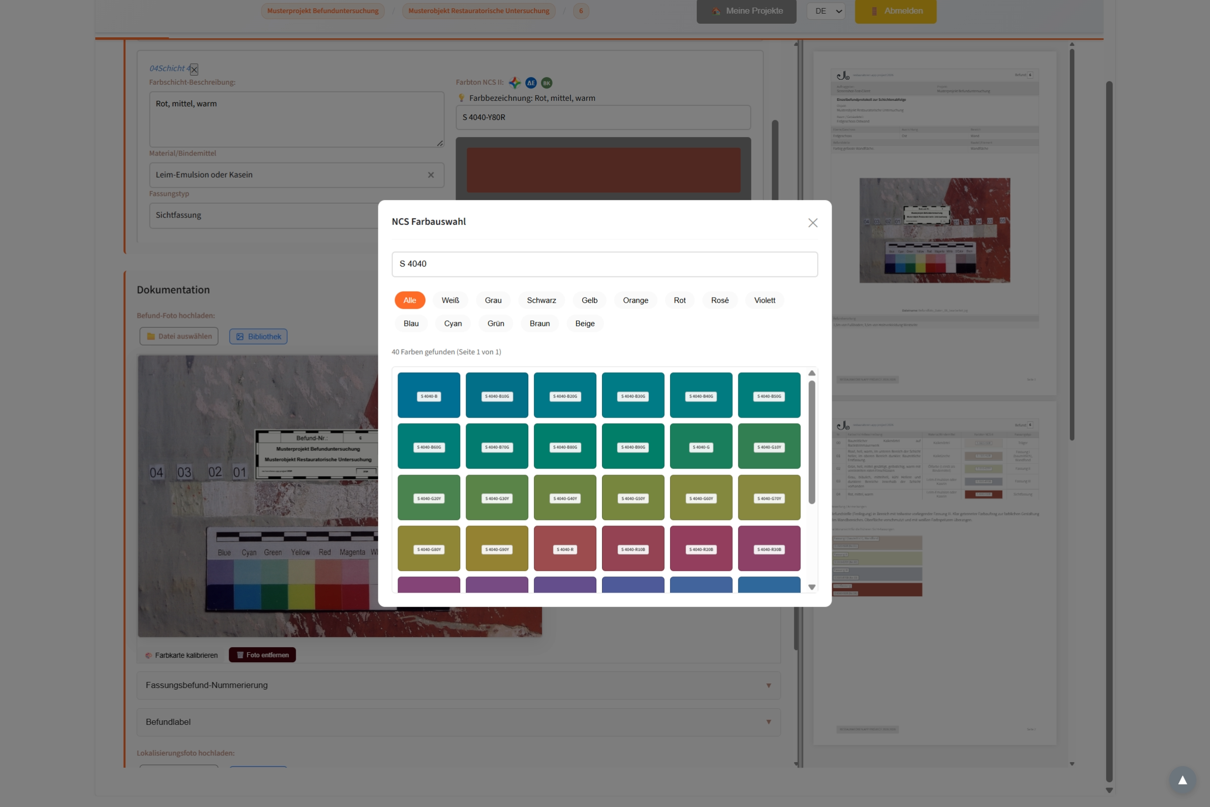 Renk seçimi ile stratigrafi bulgu belgeleme
